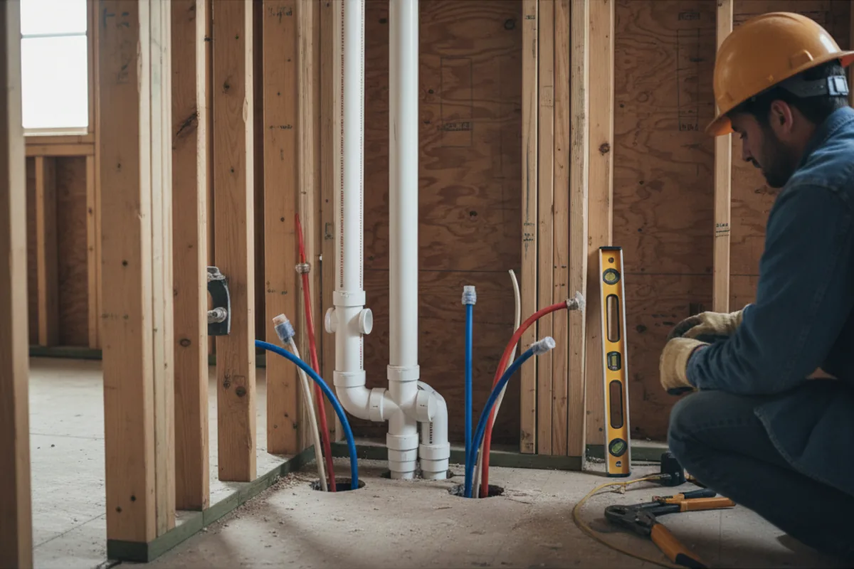 Drain and supply rough-in during Drain Cleaning in Kittitas