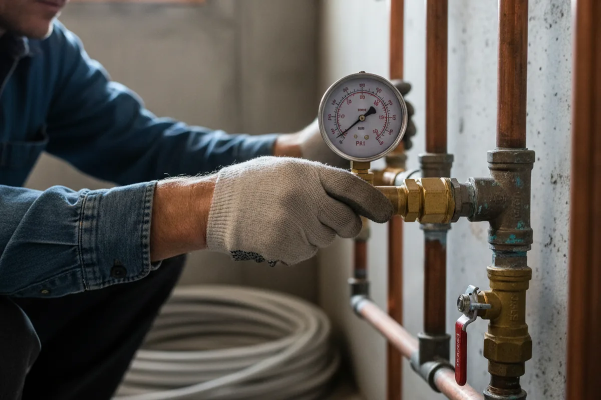 Pressure testing a repaired line during Water Line Repair in Kittitas
